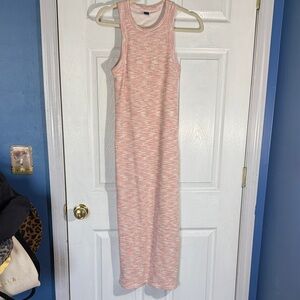 Old Navy Pink Heather Ribbed Tank MIDI Dress